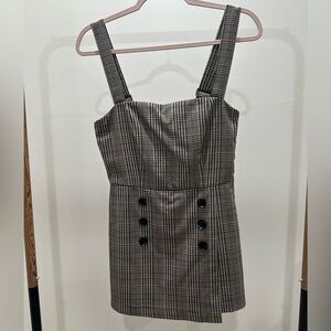 Forever 21 Black and White Plaid short romper.